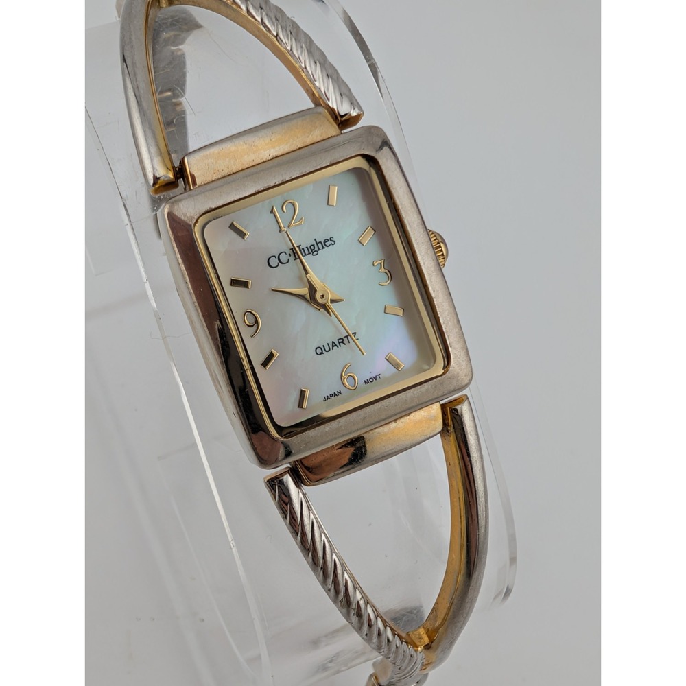 CC Hughes Watch Women 19mm Case MOP Dial Gold 6.5" Band- New‎ Battery